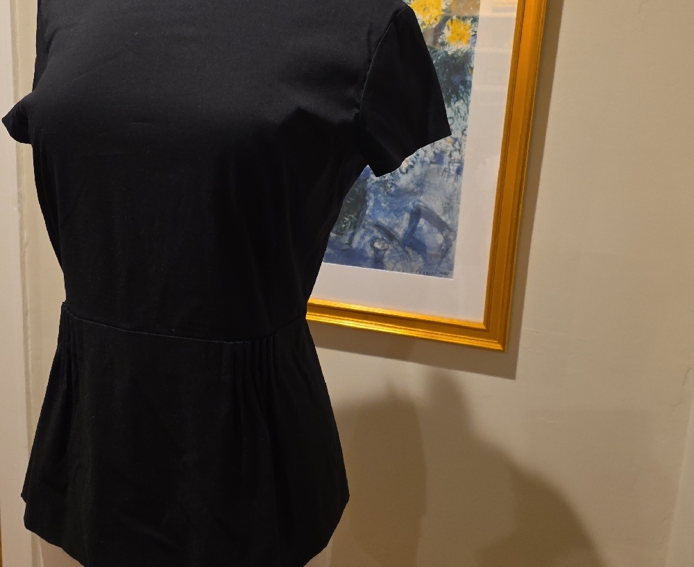Theory Classic Black Short Sleeve Blouse - Picture 5 of 12